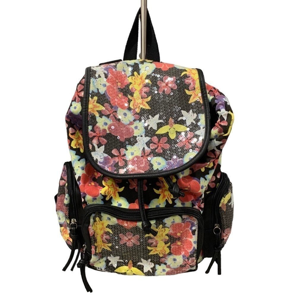 Candies Floral Sequin Backpack Retro New